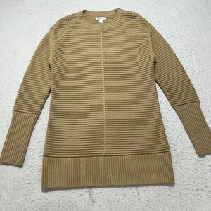 Nine West Women's Small Crewneck Glitter Sweater Beige Pullover Long Sleeve